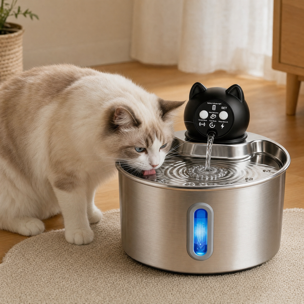 SilentFlow Q1 — Fontaine à eau pour chat sans fil