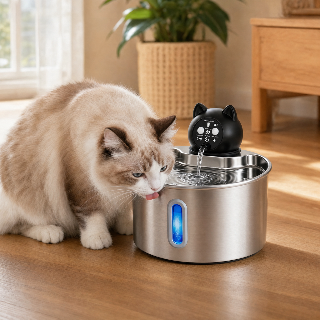 SilentFlow Q1 — Fontaine à eau pour chat sans fil