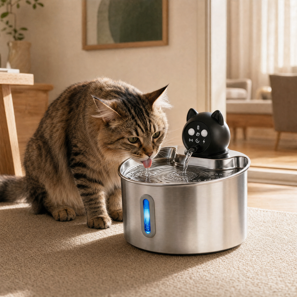 SilentFlow Q1 — Fontaine à eau pour chat sans fil