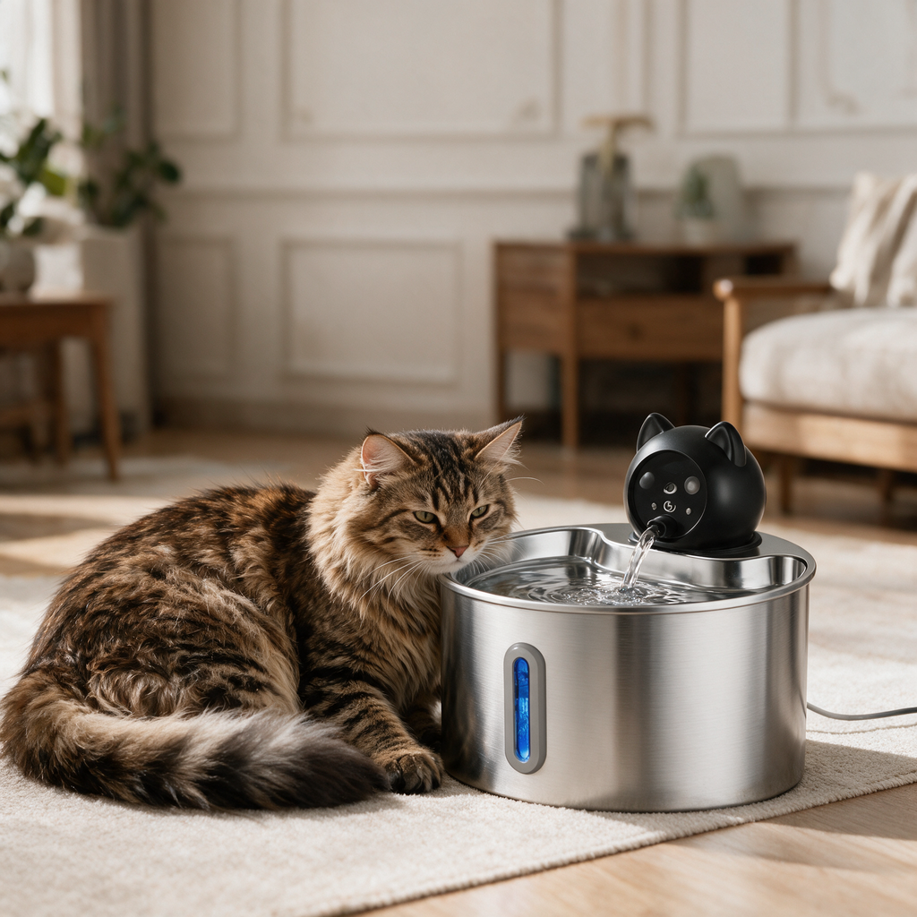 SilentFlow Q1 — Fontaine à eau pour chat sans fil