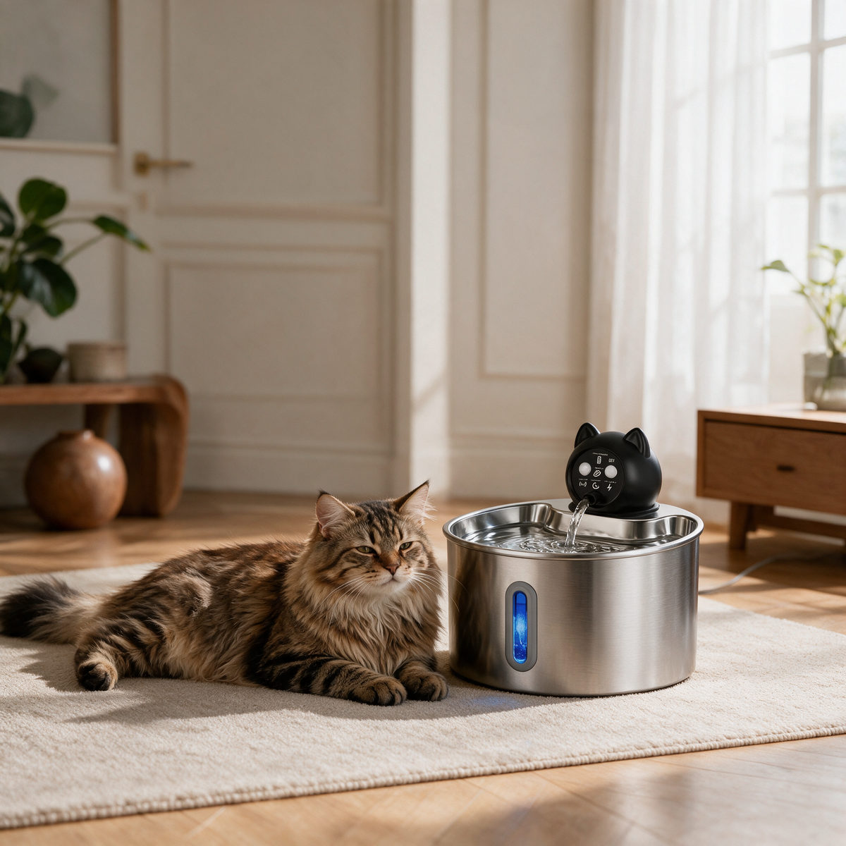 SilentFlow Q1 — Fontaine à eau pour chat sans fil